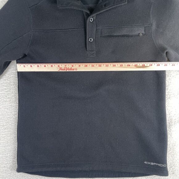 ExOfficio Alpental Sweater Mens Medium Black Pullover Fleece QuickDry Mock Neck - Picture 7 of 16